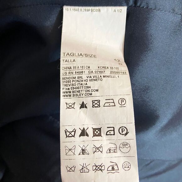 Stile Benetton Women's 3-Button Structured Blazer IT 42 US 6 Navy Blue Pockets - Picture 6 of 7